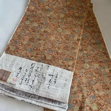 옷감 순수 실크 오렌지 일본풍 패턴