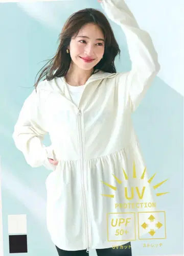 코카 COCA UV컷 개더 후드티 아이보리 L