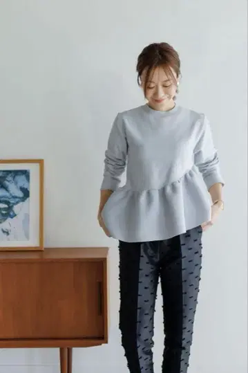 anplegant 앙플레강 페플럼 니트 그레이