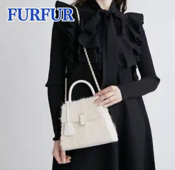 FURFUR(퍼퍼) 바이컬러 트위드 백 화이트