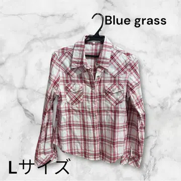 새상품급 blue grass L 사이즈 체크 무늬 긴팔 셔츠 가을 옷