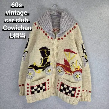 60s vintage car club Cowichan sweater