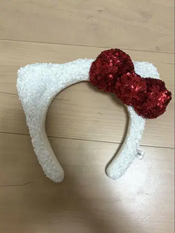 키티 머리띠 빨간색 스팽글