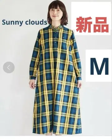 새상품 써니클라우드 pon 씨의 헤링본 체크 원피스 M