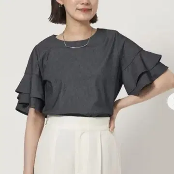 새상품 그린 라벨 시르토리 더블 플레어 슬리브 풀오버 티셔츠