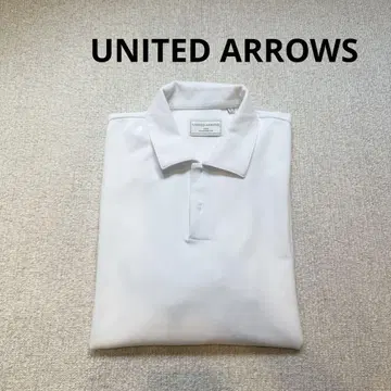 UNITED ARROWS 피케 셔츠/L/폴리에스테르/KHK/무지/화이트