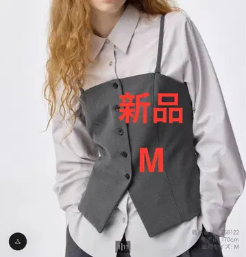 GU 프론트 버튼 뷔스티에 다크 그레이 M 사이즈