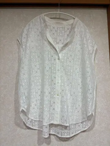 Spick & Span PE 레이스 프렌치 슬리브 셔츠