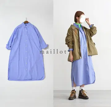 미사용 maillot 마이요 코튼 셔츠 드레스 원피스