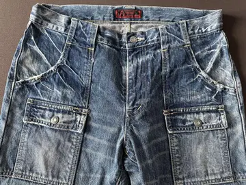 Johnbull 카고 팬츠 데님 블루