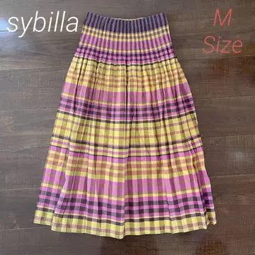 시빌라 스커트 리버시블 체크 스트라이프