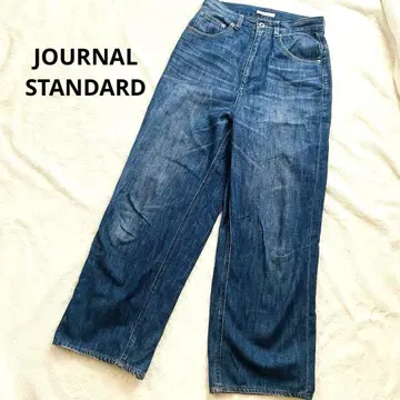 JOURNAL 저널 스탠다드, 부드러운 와이드 코튼 데님 팬츠 청바지
