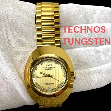 테크노스 텅스텐 TECHNOS 골드 손목시계 아날로그 T-9475