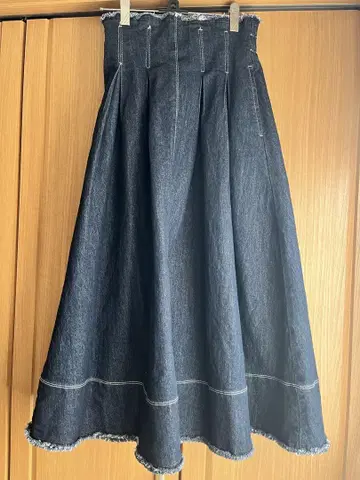 데님 플레어 스커트