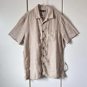 Banana Republic 린넨 셔츠 반팔 오픈 카라 베이지 XL