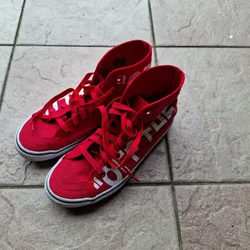 VANS 하이컷 스니커즈 23.5 레드 빨간색