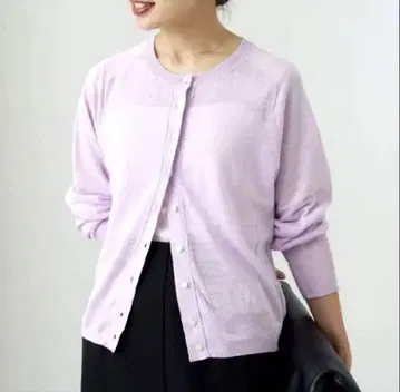 IENA 연보라 버튼 린넨 가디건 긴팔