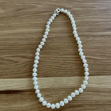 lilas 담수 포테이토 펄 목걸이 40cm