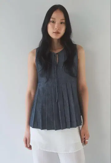 [ H&M ] 데님 페플럼 상의 S 사이즈