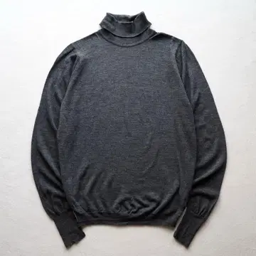 JOHN SMEDLEY 터틀넥 울 니트 스웨터 차콜 새상품급