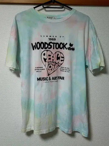 WOODSTOCK 타이다이 티셔츠 우드스탁