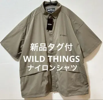 택 포함 새상품 WILD THINGS 와일드 띵스 나일론 셔츠 반팔 셔츠