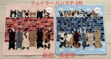 FILLER 고양이와 강아지 디자인 손수건 2매 세트