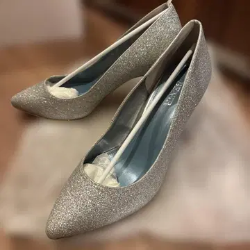 BENIR 글리터 슈즈 7cm 힐 실버 23.5cm