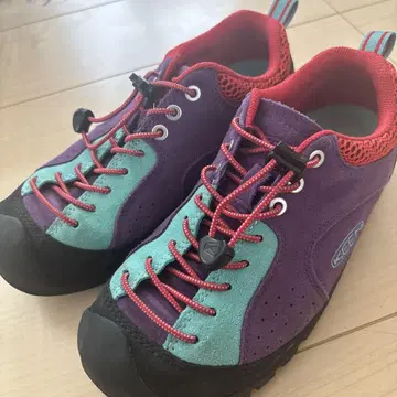 새상품급 KEEN 킨 재스퍼 25cm 아웃도어 보라색 그린 스니커즈