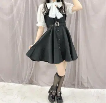 ROJITA 벨트 페플럼 플레어 반팔 원피스