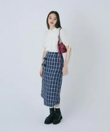 tina:jojun 랩풍 체크 무늬 스커트