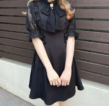 ROJITA 레이시 숏 슬리브 사이드 벨트 원피스