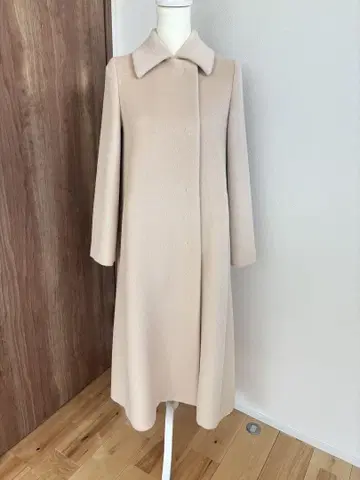 아나이 알파카 샤기 롱 코트 체스터 코트 노카라 코트