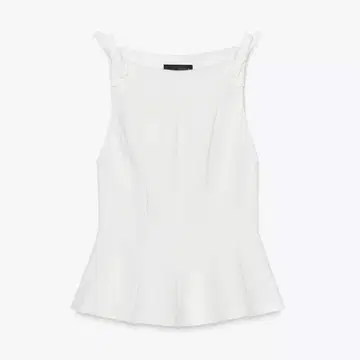 ZARA 페플럼 리본 상의 화이트 S