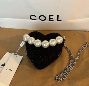 COEL 펄 장식 하트 백