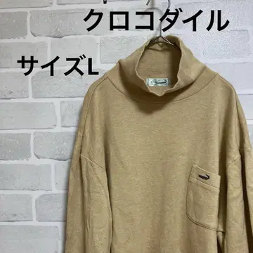 [익명 배송] 베이지 터틀넥 긴팔 상의 크로커다일 사이즈 L