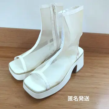 화이트 메쉬 부츠 샌들 아이보리 튤 L 23.5~24.0cm