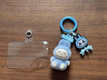 라부부 미니 봉제 인형 키링 블루 스마트폰 스트랩