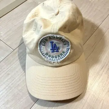 MLB 베이지 로고 자수 캡