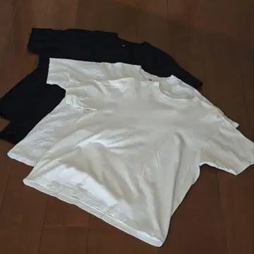 Hanes 비피 티셔츠 4매 세트 L 사이즈 화이트 네이비