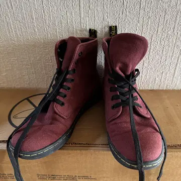 Dr.Martins 하이컷 스니커즈 체리 레드