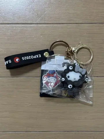 [한정판] 간사이 엑스포 산리오 검은 먁먁 헬로키티 키링