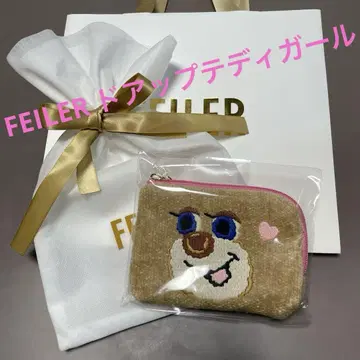 새상품 기프트 FEILER 도업 테디 걸 L자 파우치