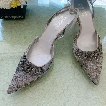 배즐리 미슈카 badgley mischka 레이스 비쥬 펌프스