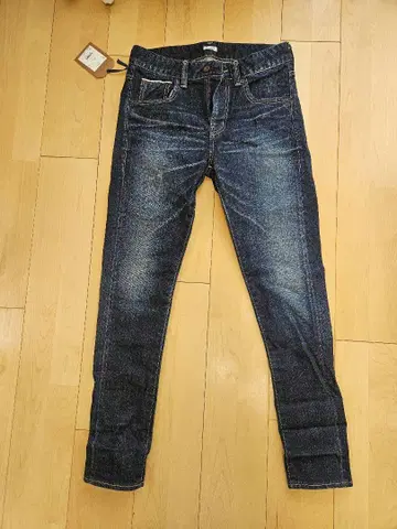 스키니 데님 다크 블루 데미지 가공