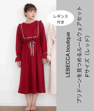 LEBECCA boutique 프리돈을 바라보는 룸웨어 세트 (레드)