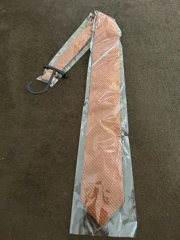 오렌지 망사 무늬 넥타이 제냐