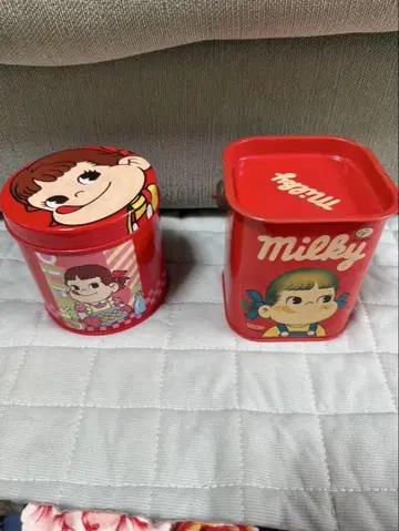 후지야 Milky 페코짱 캔 케이스 2점 쇼와 레트로