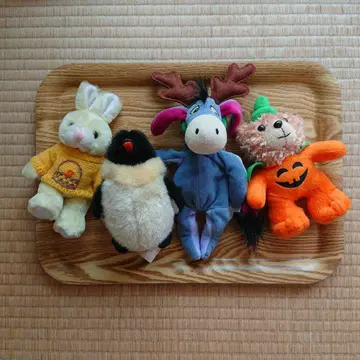 소형 봉제 인형 세트 (토끼 펭귄 밤비 곰)