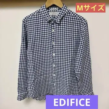 EDIFICE 에디피스의 체크 무늬 린넨 셔츠